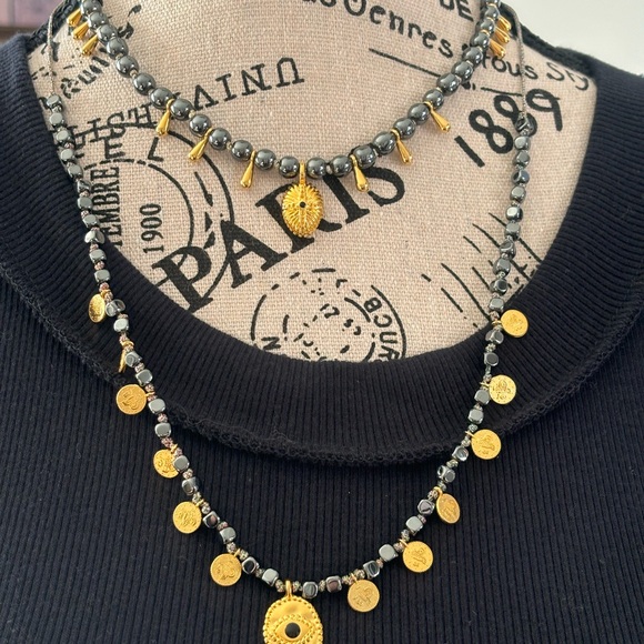 Black Hematite Cord Necklace-adjustable - Picture 4 of 6